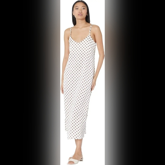 Mango Polka Dot Midi Dress - Cream and Brown - Picture 3 of 3